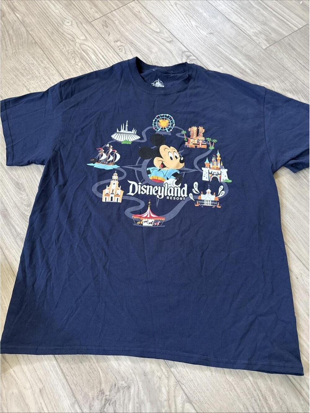 NWOT Disneyland Resort Navy Blue T Shirt Size Adult XL